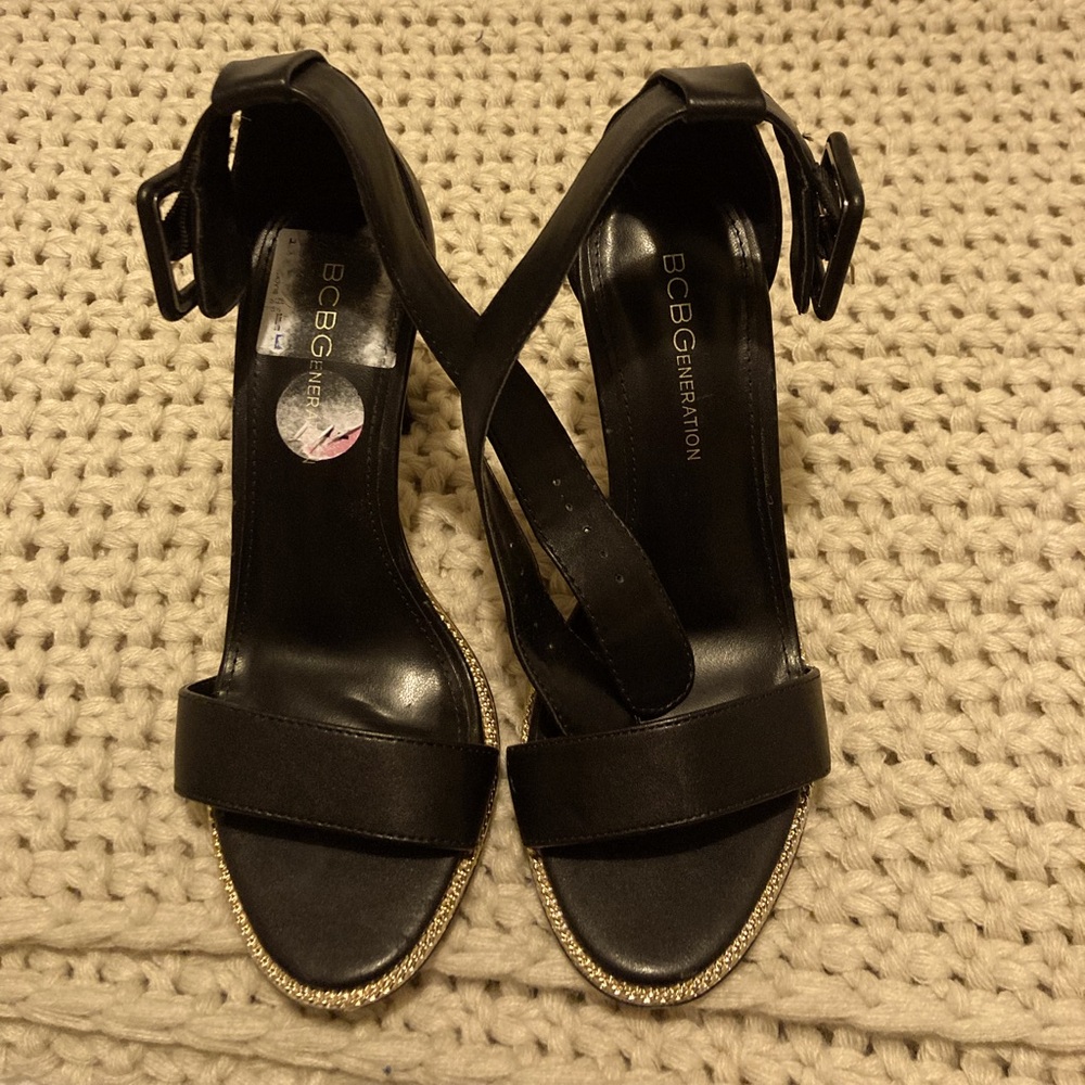 Clean black stylish heels